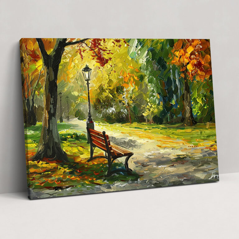 Leonid Afremov Park Huzur Kanvas Tablo - Leonid Afremov Kanvas Duvar Sanatı