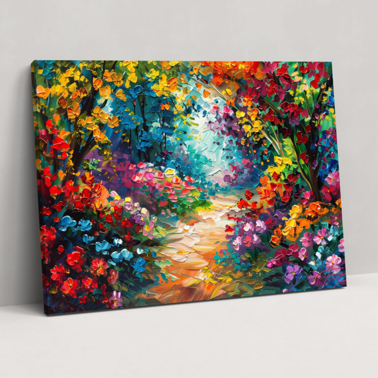Leonid Afremov Çiçek Bahçesi Kanvas Tablo - Leonid Afremov Kanvas Duvar Sanatı