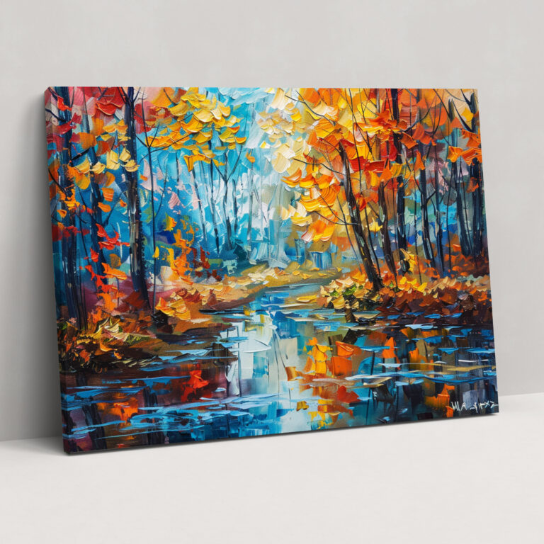 Leonid Afremov Duvar Sanatı - Sonbahar Ormanı Kanvas Tablo - Ev Dekorasyonu Duvar Sanatı Kanvas Tablo