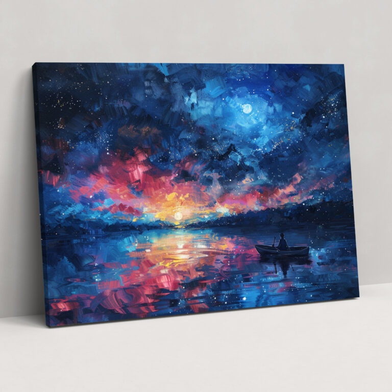 Leonid Afremov Duvar Dekorasyonu - Büyülü Gece Gökyüzü Kanvas Tablo - Leonid Afremov Kanvas Tablo Duvar Sanatı