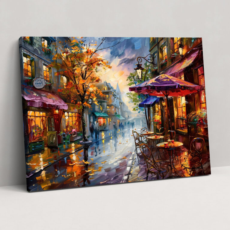 Paris Sokak Manzarası Leonid Afremov Duvar Dekorasyonu - Leonid Afremov Duvar Dekorasyonu Ev Dekorasyonu