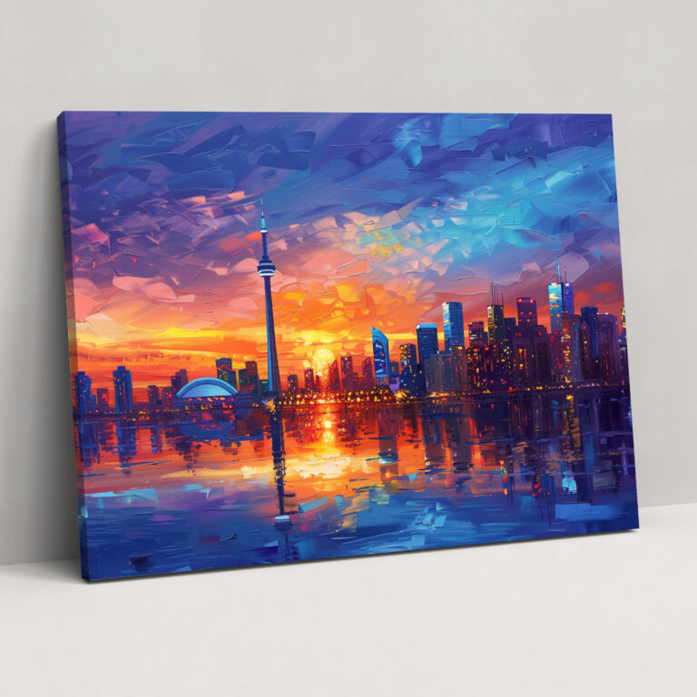 Leonid Afremov Şehir Manzaralı Kanvas Tablo - Duvar Dekorasyonu Kanvas Duvar Sanatı