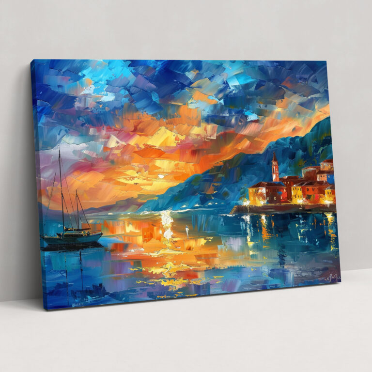 Su Kenarı Günbatımı Leonid Afremov Duvar Dekorasyonu - Leonid Afremov Ev Dekorasyonu Kanvas Tablo Sanatı Duvar Sanatı