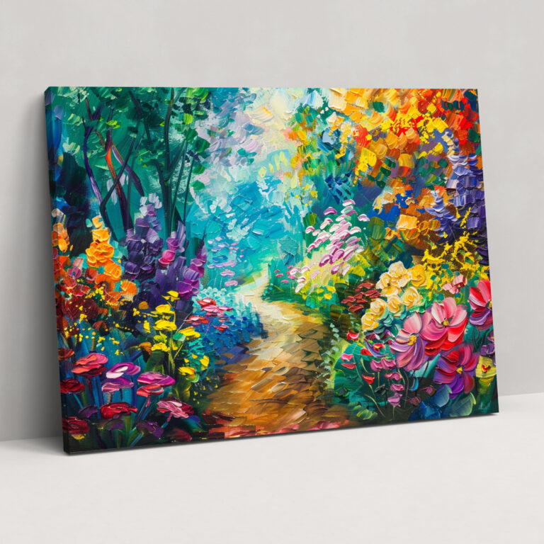 Leonid Afremov Kanvas Tablo - Masalsı Bahçe Gökkuşağı Duvar Sanatı - Ev Dekorasyonu için Leonid Afremov Kanvas Duvar Sanatı