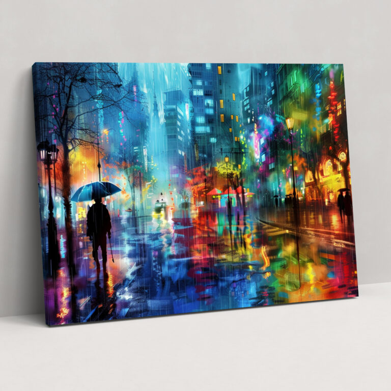Leonid Afremov Şehir Manzarası Kanvas Tablo - Duvar Dekorasyonu Kanvas Sanat