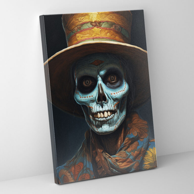 Los Muertos Gerçekçi Kanvas Tablo - Duvar Sanatı Ev Dekorasyonu Calaca