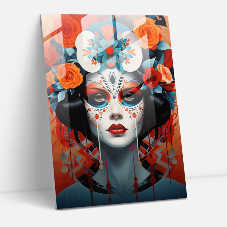 Los Muertos Cam Tablo - Kültürel Zenginlik Soyut Sanat Eseri