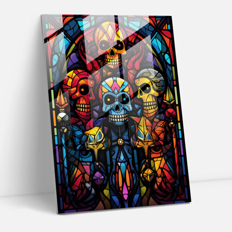 Los Muertos Modern Sanat - Los Muertos Cam Sanatı Cam Duvar Sanatı Vitray Esintili