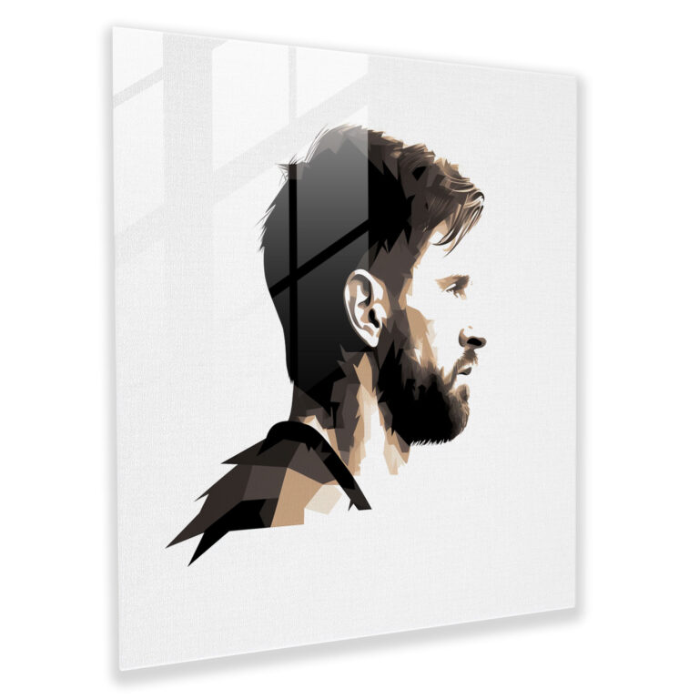 Minimalist Messi Cam Tablosu - Lionel Messi Modern Sanat Cam Duvar Sanatı Duvar Dekorasyonu