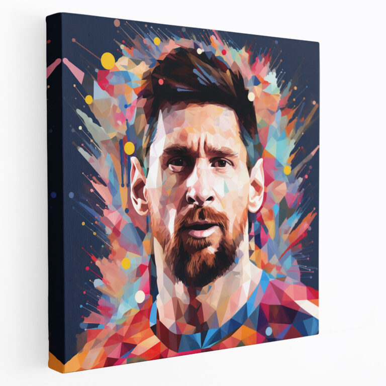 Lionel Messi Duvar Dekorasyonu - Renkli Soyut Kanvas Tablo - Ev Dekorasyonu