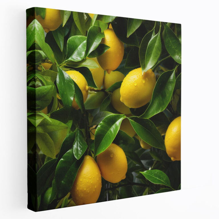 Limon Ağacı Kanvas Tablo - Limon Ağacı Limon Ağacı Dalı Doğal Güzellik Duvar Dekorasyonu