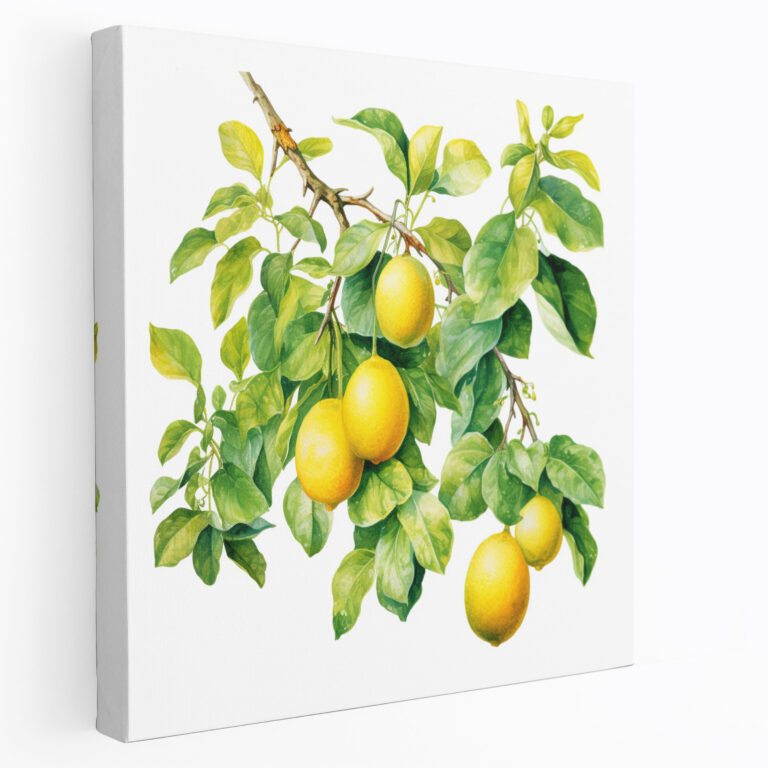 Limon Ağacı Duvar Sanatı - Limon Ağacı Duvar Sanatı Kanvas Tablo Yaz Temalı