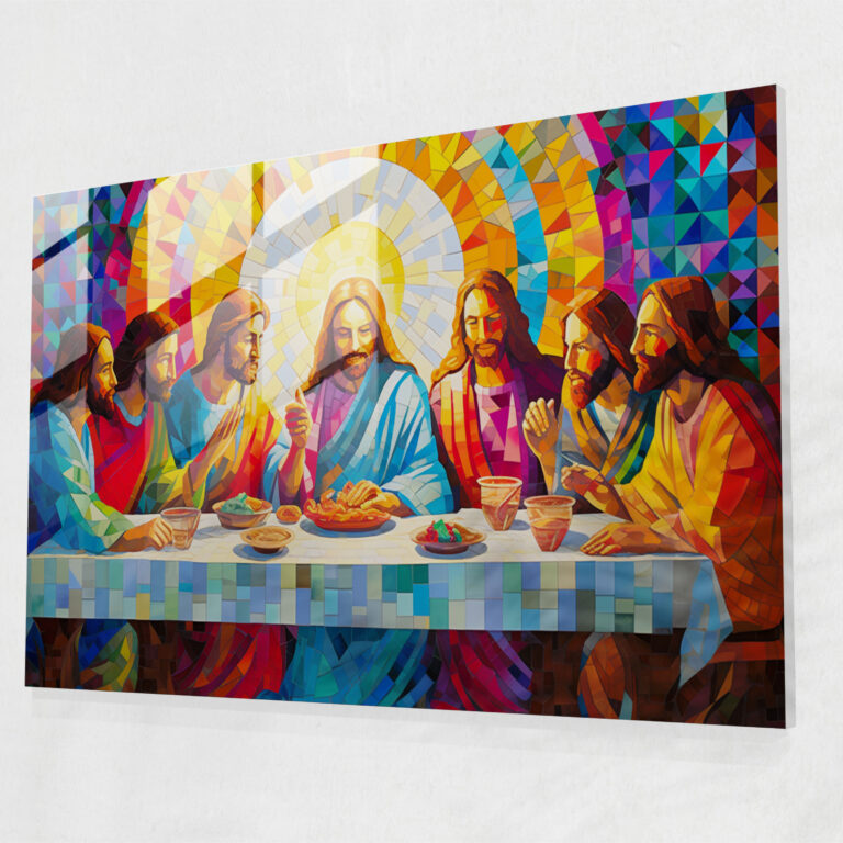 Pop Art Cam Tablo - İsa'nın Son Akşam Yemeği - İsa'nın Son Akşam Yemeği Duvar Dekorasyonu