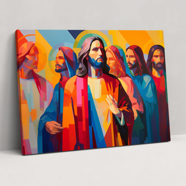 İsa'nın Son Akşam Yemeği Duvar Sanatı - Modern Tasarım Cesur Grafik Unsurlar Canlı Renkler - Kanvas Tablo