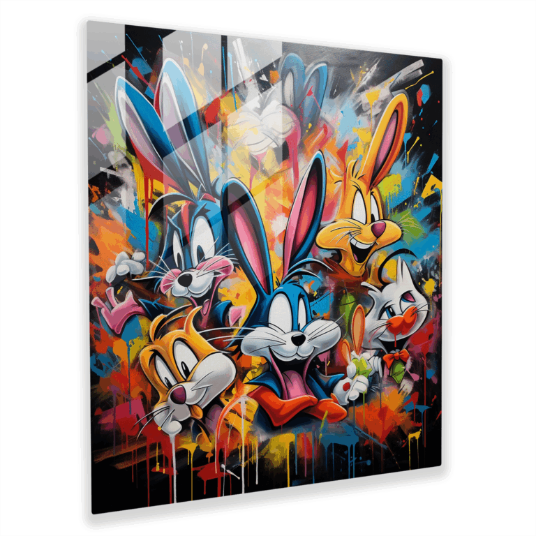 Graffiti Sanat Cam Tablo: Looney Tunes Duvar Dekoru