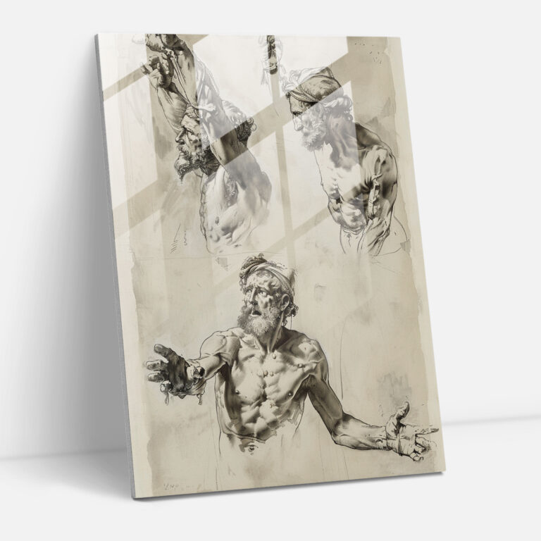 Gestural Poses Cam Tablo - Maniyerizm Cam Sanat
