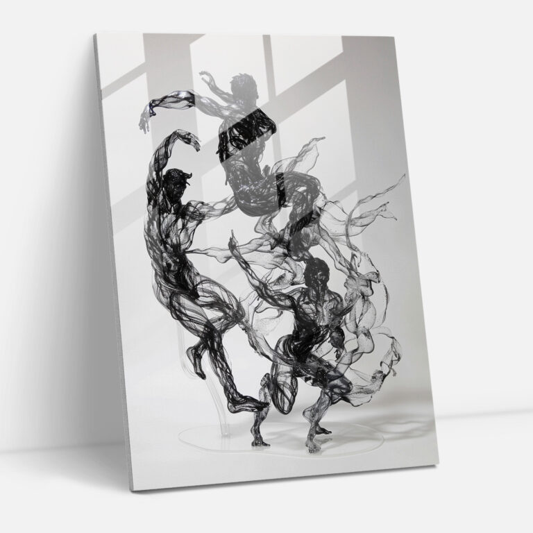 Mannerism Cam Tablo - Dönüşmüş Figürler ve Abartılı Jestler - Mannerism Modern Sanat Cam Sanatı