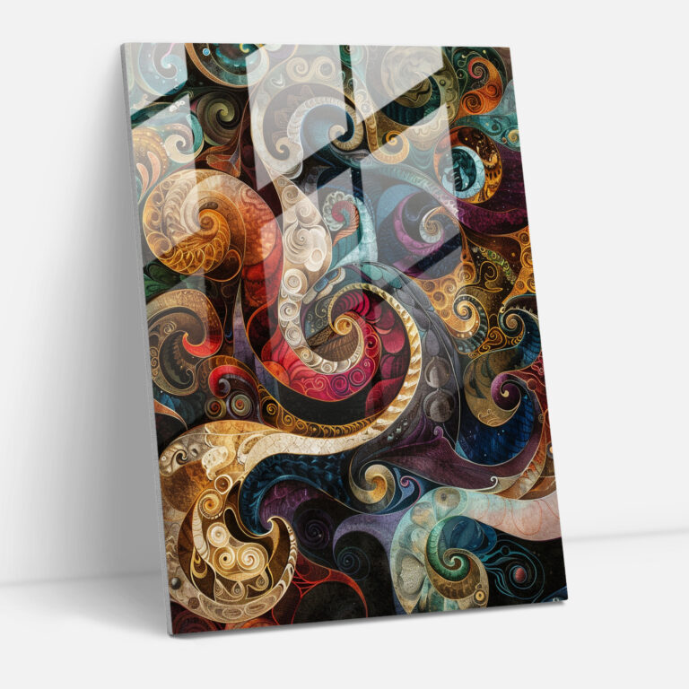 Mannerism Swirling Colors Ev Dekorasyonu - Kanvas Tablo Cam Sanatı İnce İşlemeler