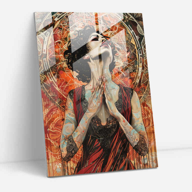 Mannerism Cam Tablosu - İfadeci Desenler - Mannerism Modern Sanat Ev Dekorasyonu Cam Tablo