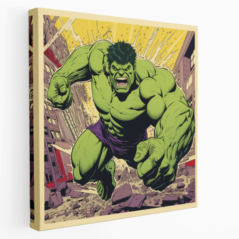 Retro Hulk Yıkım Kanvas Tablo