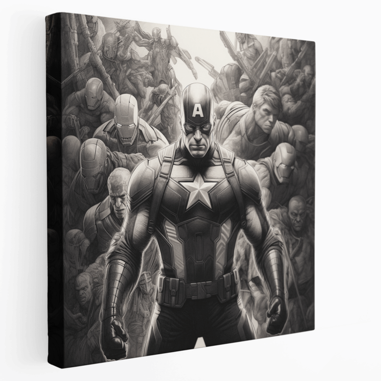 Marvel Kahramanların Portresi Kanvas Tablo Baskı
