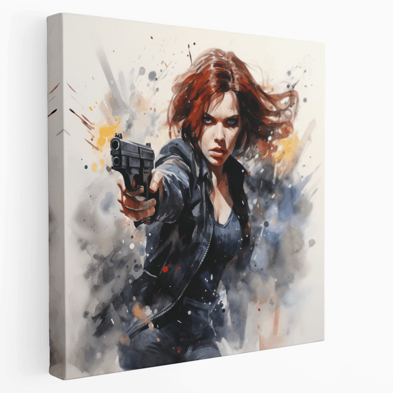 Marvel Black Widow Suluboya Kanvas Tablo