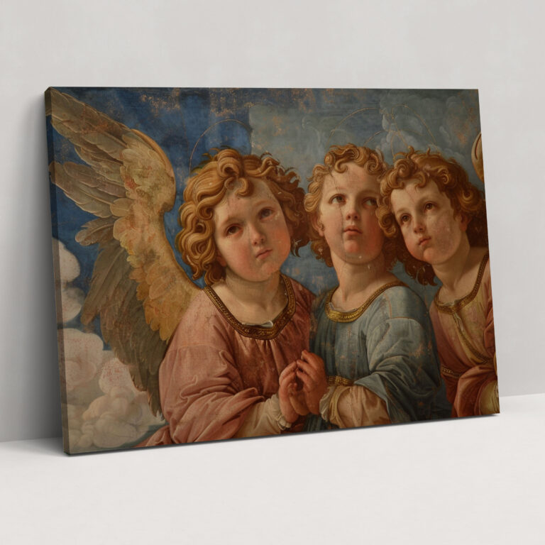 Michelangelo'nun Melek Figürleri Kanvas Tablo - Duvar Sanatı Duvar Dekorasyonu