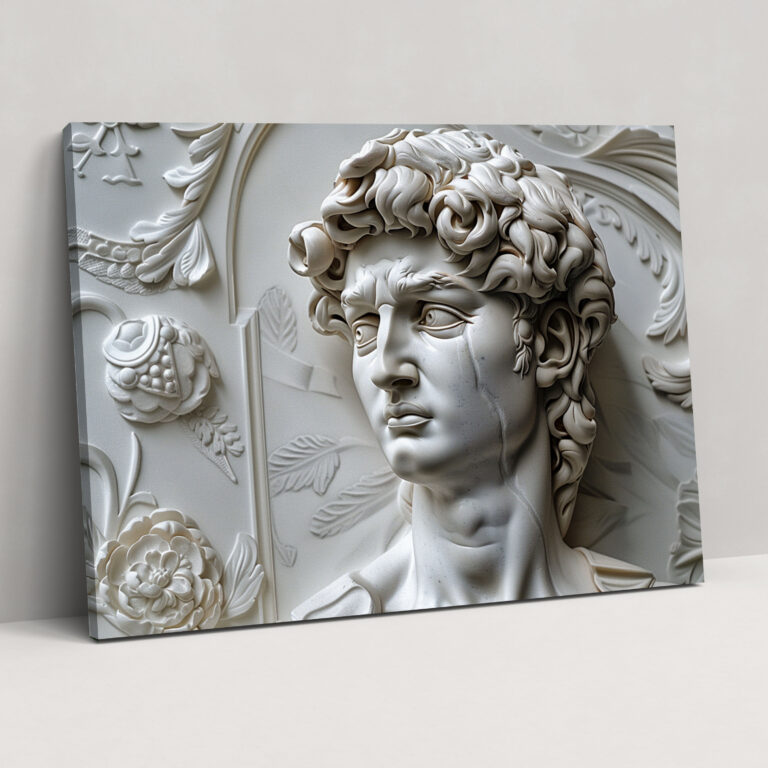 Michelangelo Duvar Dekorasyonu - Güçlü David Heykeli Kanvas Tablosu - Michelangelo Duvar Sanatı Ev Dekorasyonu Kanvas Tablo