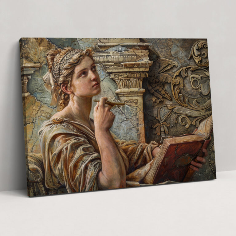 Michelangelo Duvar Sanatı - Delfi Sibyl Kanvas Tablo - Ev Dekorasyonu