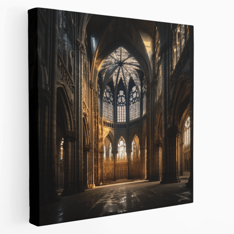 Gotik Katedral İç Mekan Baskılı Kanvas Tablo