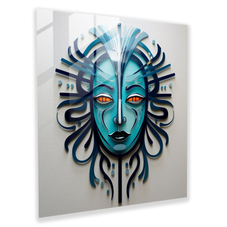 Medusa Geometrik Cam Tablo - Geometrik Şekil ve Çizgilerin Etkileyici Uyumu - Medusa Çizgiler Kompozisyon Geometrik