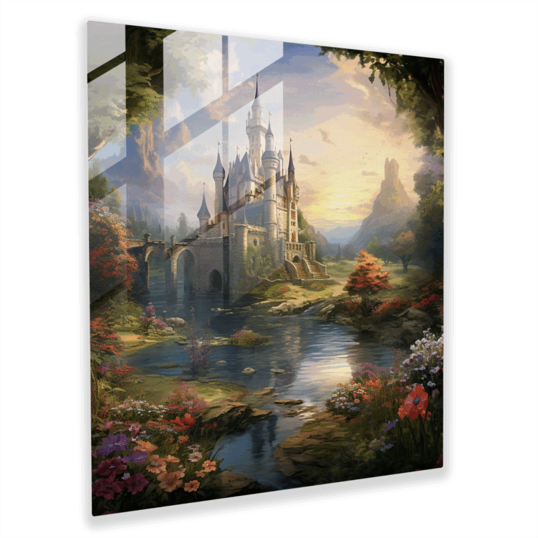 Castle Serenity Cam Tablo - Ev Dekorasyonu ve Duvar Dekoru - Cam Duvar Sanatı - Modern Sanat Eseri
