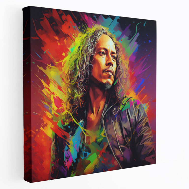 Metallica Tablo Sanatı: Kirk Hammett Yakın Plan - Kanvas Tablo Metallica Duvar Dekorasyonu