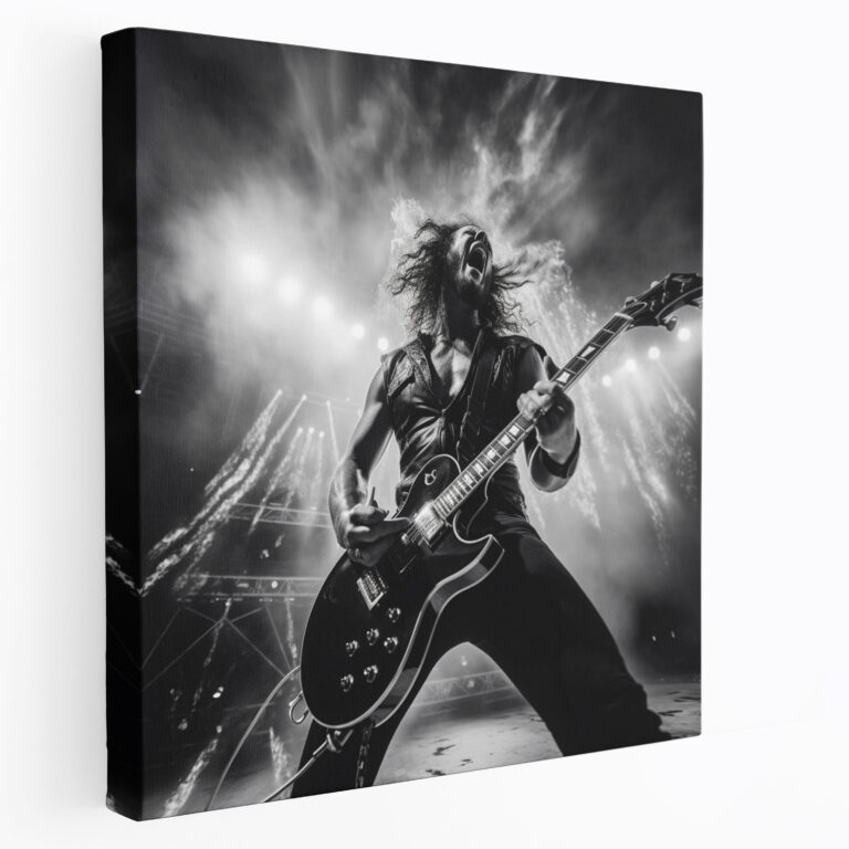 Metallica Canlı Performans Duvar Sanatı - Siyah Beyaz Metallica Fotoğrafı Tutkusu