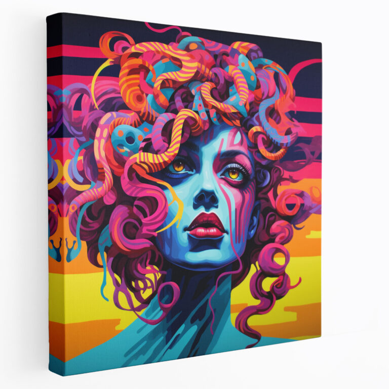 Medusa Pop Art Duvar Sanatı - Pop Art Boyama Duvar Dekorasyonu