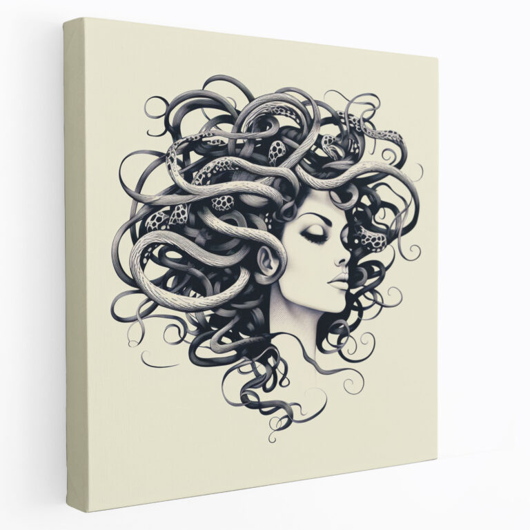 Medusa Minimalist Duvar Dekorasyonu - Basitlik ve Güzellik İle Kanvas Tablo Sanatı
