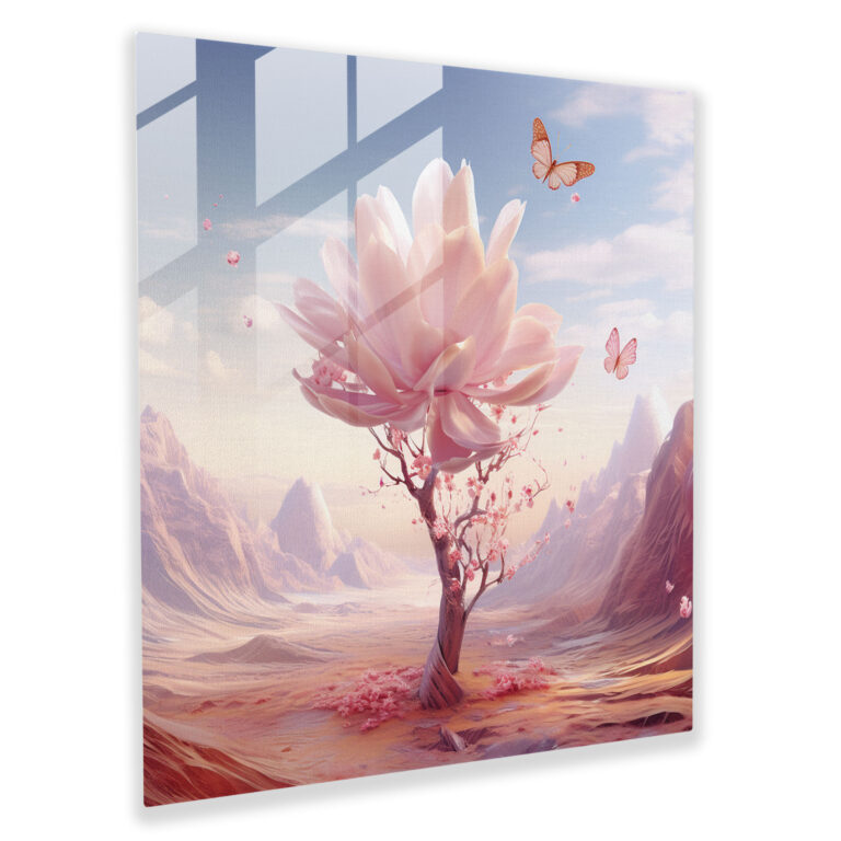 Büyülü Magnolia Cam Tablo - Modern Sanat Ev Dekorasyonu