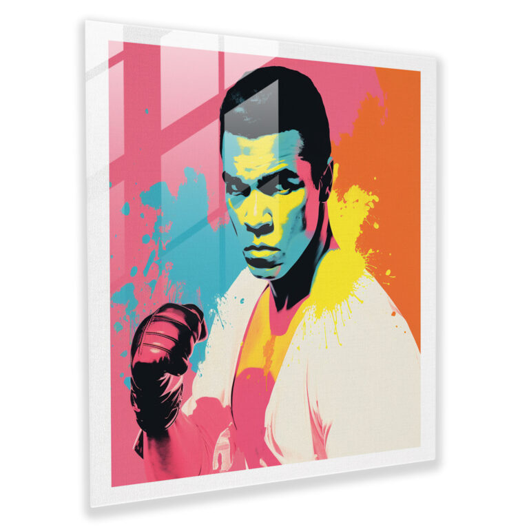 Muhammad Ali Minimalist Cam Tablo - Ev Dekorasyonu Modern Sanat