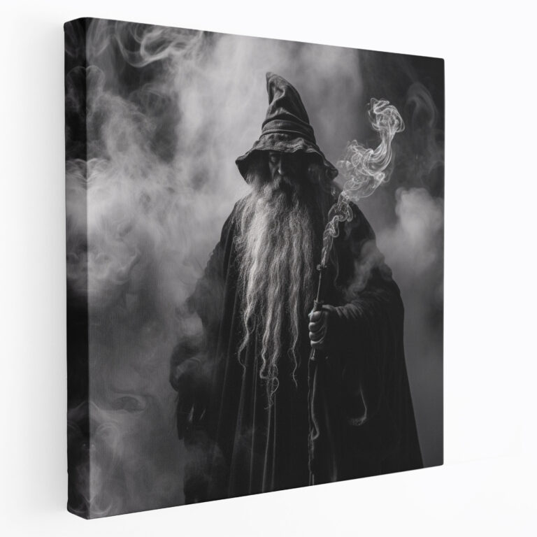 Orta Dünya Kanvas Tablo - Gandalf'ın Asası Siyah Beyaz Fotoğraf - Ev Dekorasyonu Orta Dünya