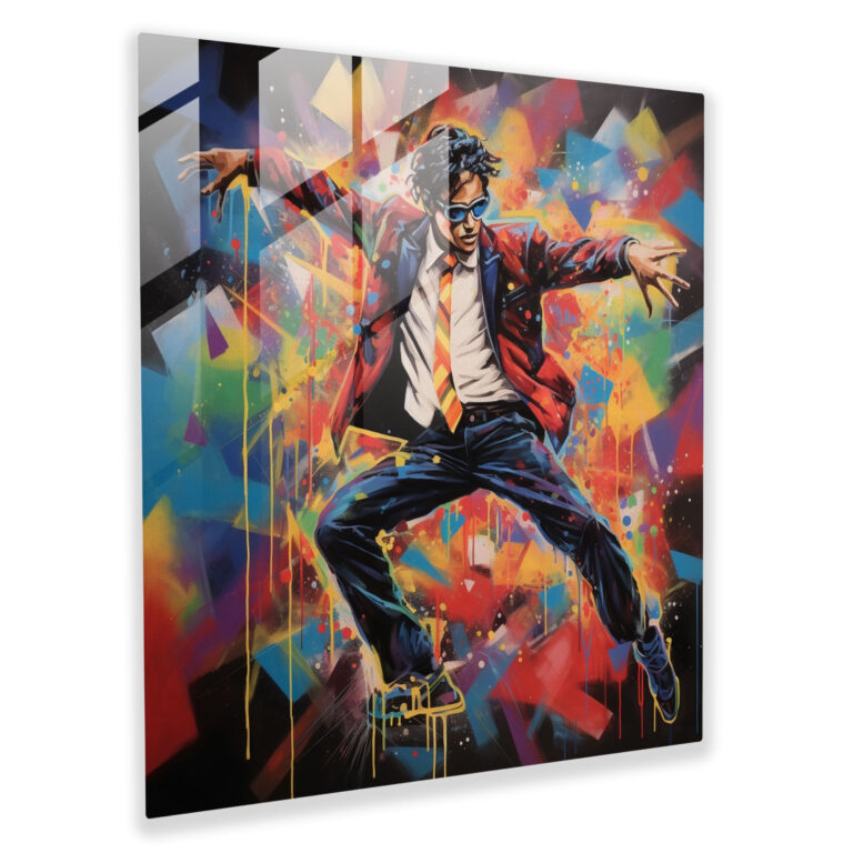 Michael Jackson Graffiti Cam Tablosu - Micheal Jackson Modern Sanat Cam Sanat Ev Dekorasyonu