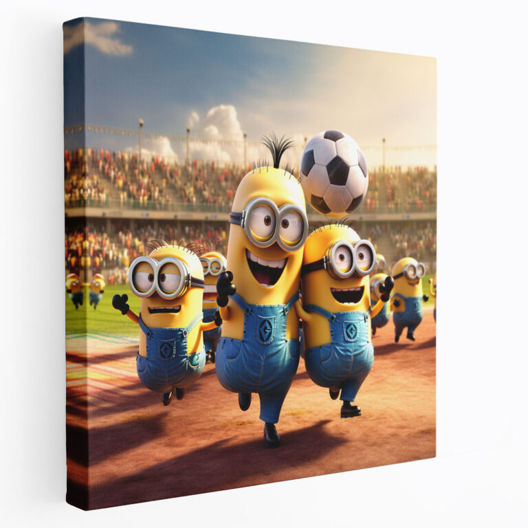 Minions Duvar Sanatı - Futbol Çılgınlığı - Enerjik Minions Kanvas Tablo