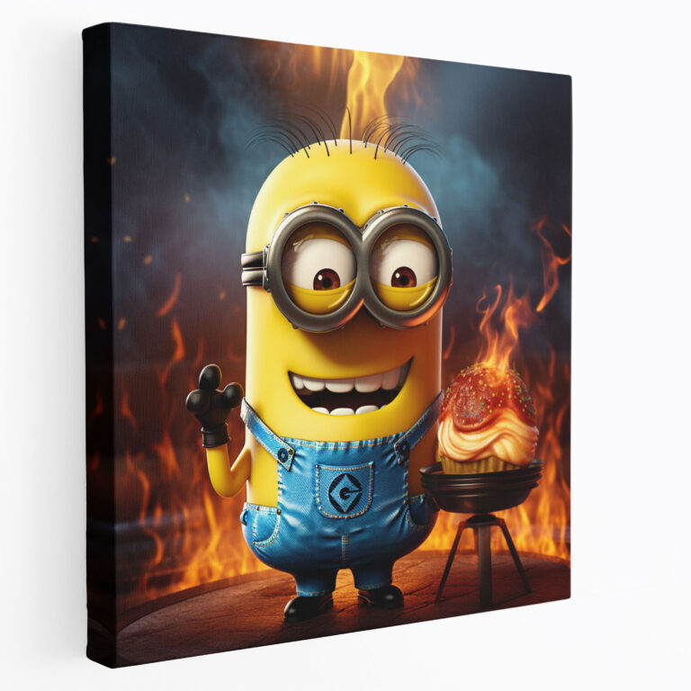 Minions Retro Kanvas Tablo - Sevimli Minions Temalı Duvar Dekorasyonu