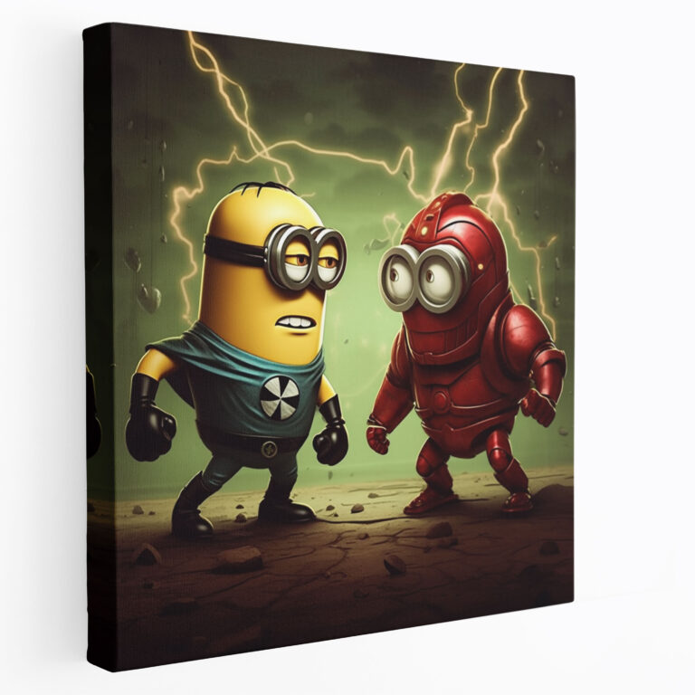Minions Duvar Sanatı - Çizgi Roman Savaşı - Duvar Dekorasyonu Ev Dekorasyonu