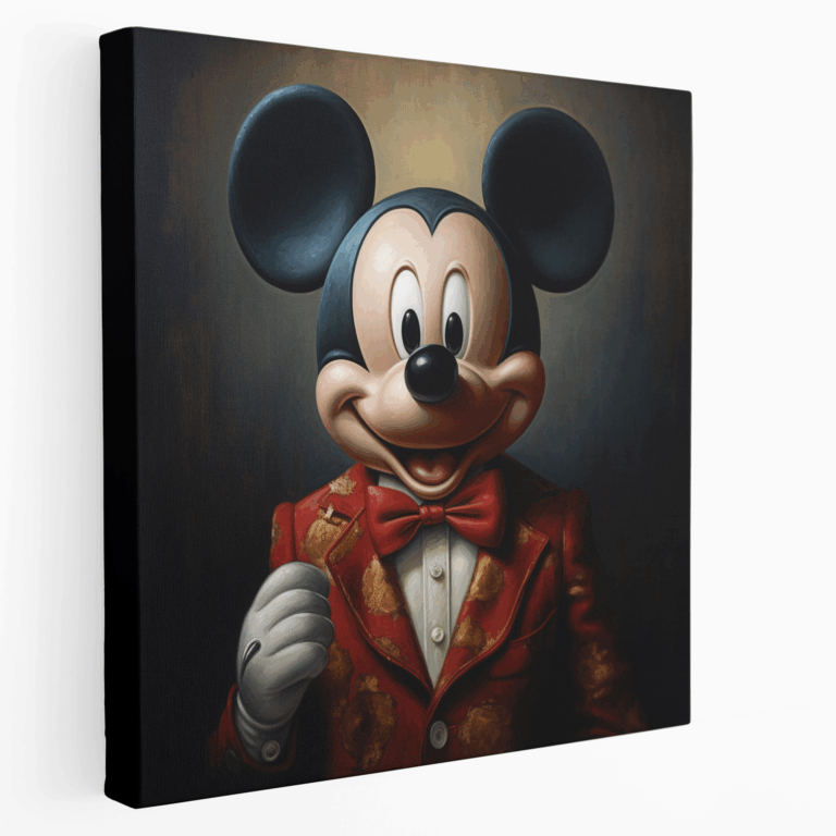 Mickey Mouse Portresi Gerçekçi Kanvas Tablo Baskı