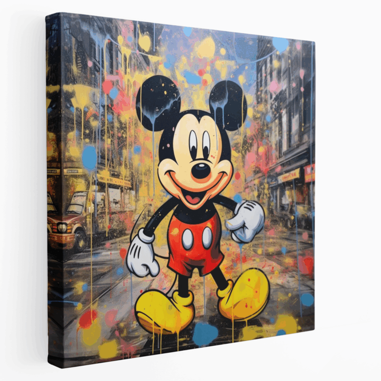 Renkli Mickey Mouse Kanvas Tablo