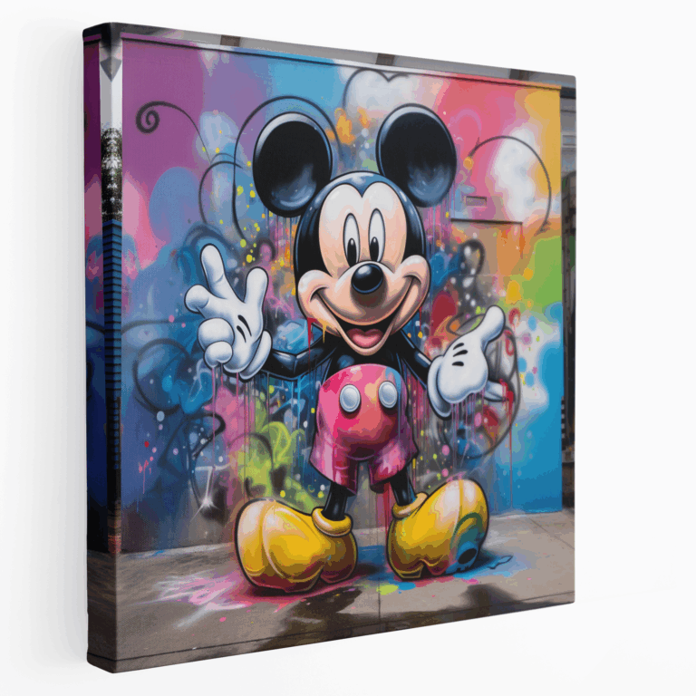 Graffiti Mickey Mouse Kanvas Tablo