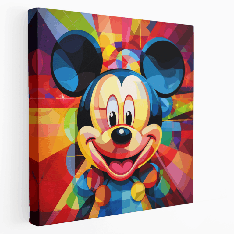 Geometrik Mickey Mouse Kanvas Tablo