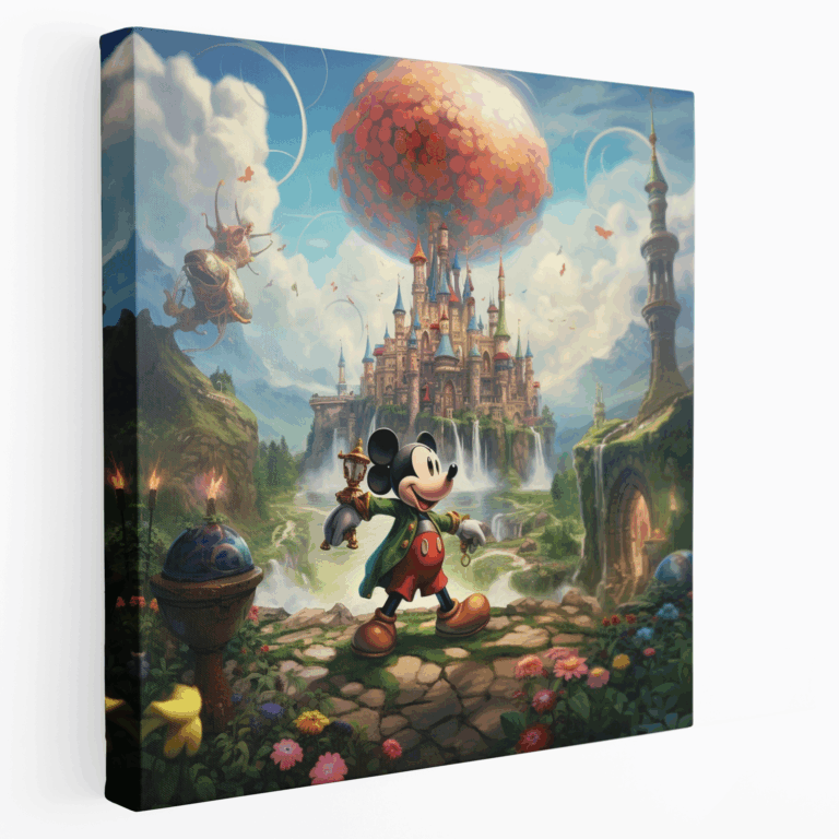 Büyülü Krallık Mickey Mouse Kanvas Tablo
