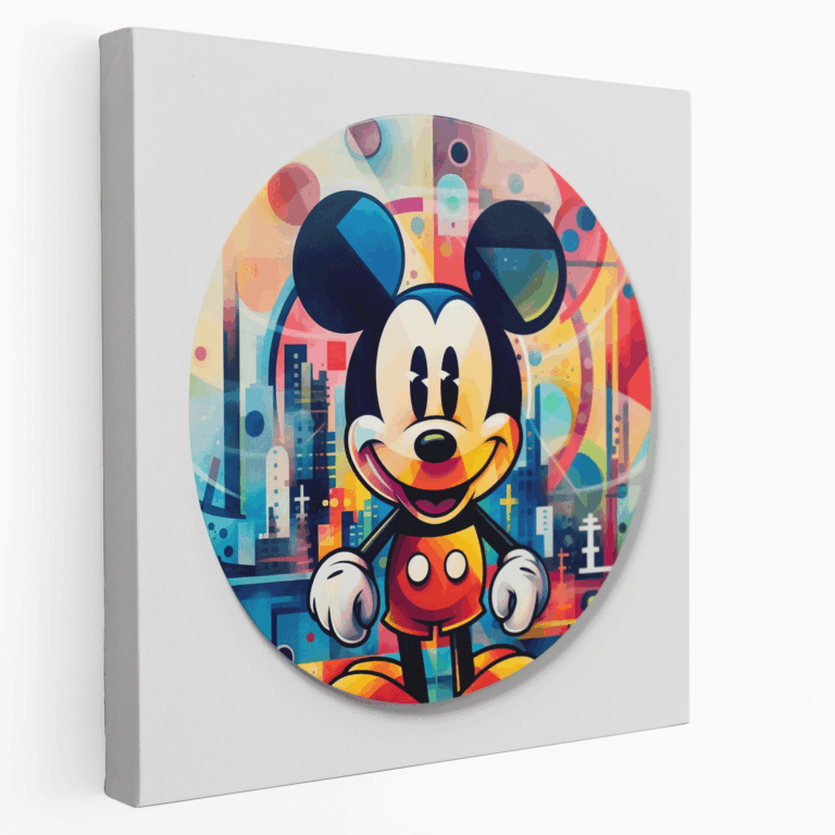 Geometrik Mickey Mouse Kanvas Tablo