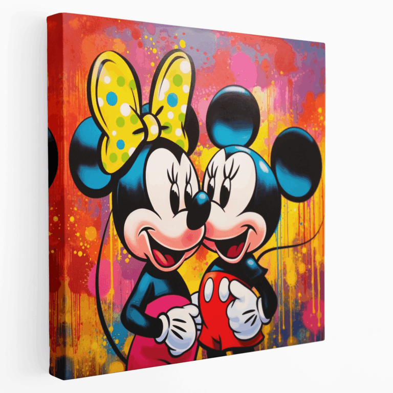 Pop Art Mickey ve Minnie Kanvas Tablosu